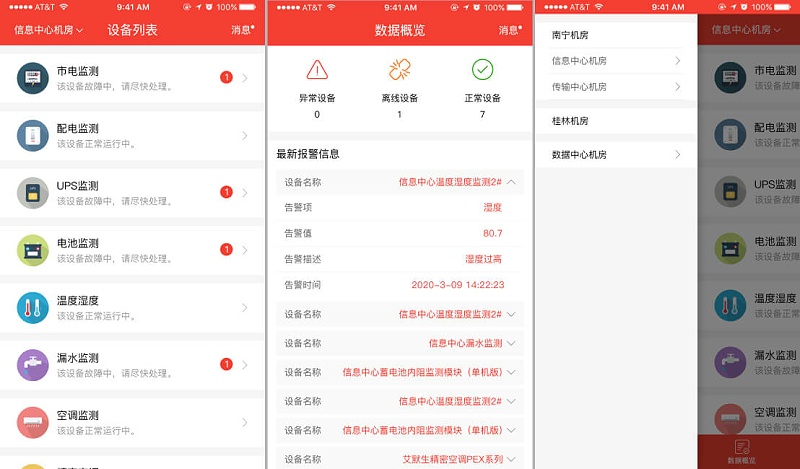 機房動(dòng)力環(huán)境監控移動(dòng)APP功能截圖一覽