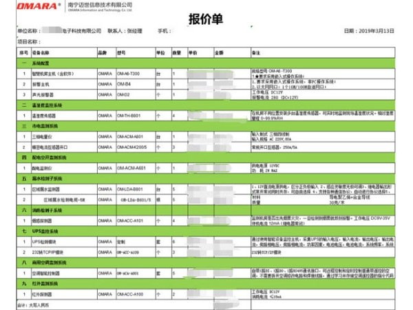 你在找的機房環(huán)境監控系統報價(jià)表！