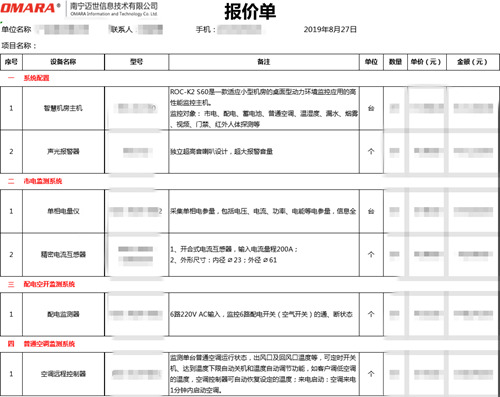 多區域多機房集中監控系統解決方案的報價(jià)單